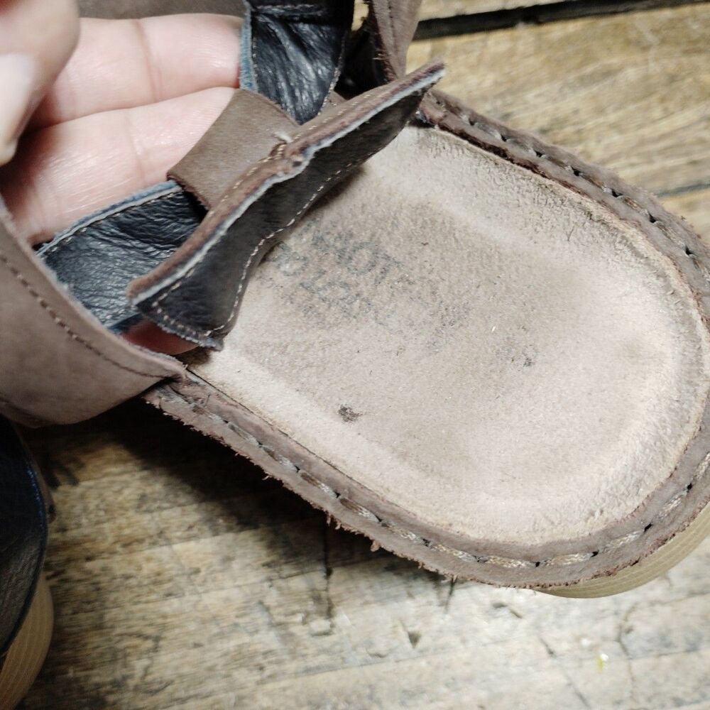 Naot Verbena Sandals Women's Sz 7 Shoes EU38 Brown Navy Leather Ankle Strap - Picture 9 of 11